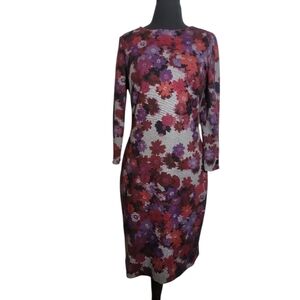 Tommy Hilfiger women's floral print 3/4 sleeve bodycon dress size 4